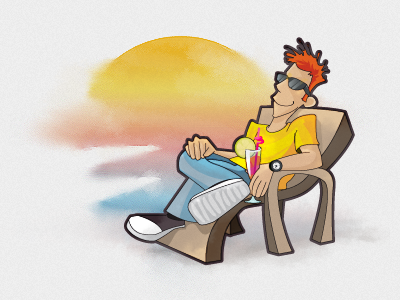 Lucky Luke cool drink lucky man sun