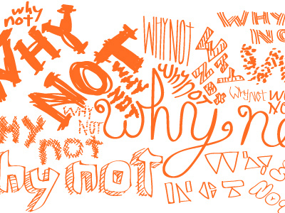 Why Not - side project fun hand drawn type orange side project