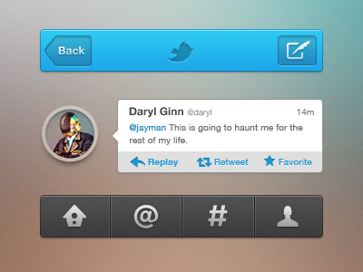 Twitter ios design iphone nav tabbar tweet twitter ui