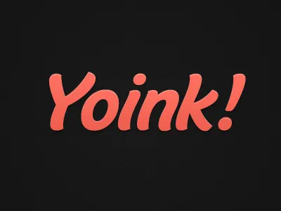 Yoink! app bonobo free logo orange pink script title yoink