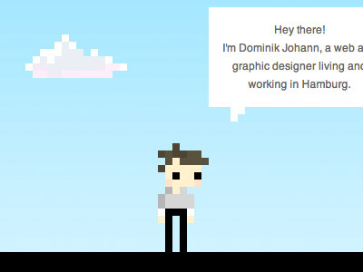 dominikjohann.de pixel art splash website