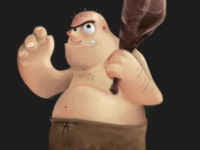 The 'CAVEMAN' art character design concept design illustration