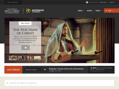 Mormon Channel christ christian dark lds light mormon proposal redesign website