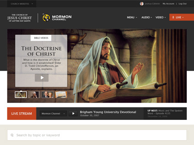 Mormon Channel christ christian dark lds light mormon proposal redesign website