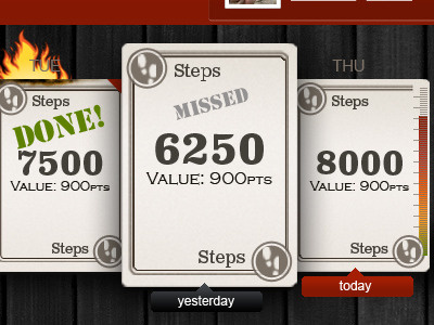Fitness game cards data fitness