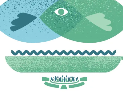 Funky Fish Fry Illustration illustration textures