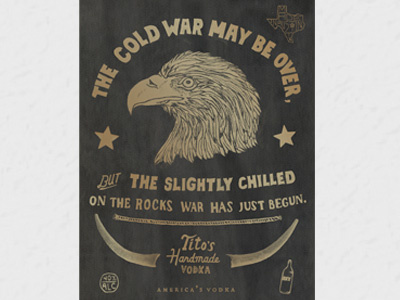 Titos spec ad 1 austin tx hand done typography illustration print texas texture titos tx type typography vodka