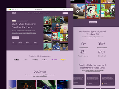2D and 3D Animation agency landing page design revamp 2d animation 3d animation 3d animation website animated website animation agency animation agency website animation design animation ui animationdesign landing page landing page design landing page ui landing page website landing pages landingpage landingpages uiux video production web design webflow