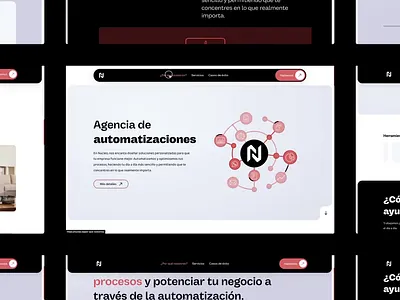 Nucleo Lab - Automation agency agency animation automation black design elementor figma graphic design make motion graphics portfolio red ui uiux ux web webdesign webpage wordpress zapier