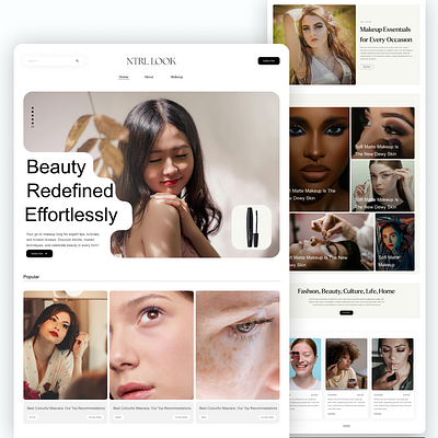 Makeup Blog Landing page UI/UX Design blog website figma landingpage landingpagedesign ui uiux user experience user interface websitedesign