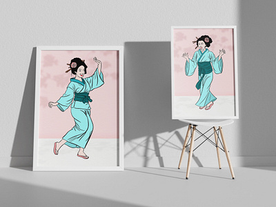 Geisha Character Illustrations design emotions geisha graphic design illustration japan tenderness