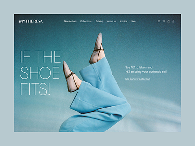 MYTHERESA - Women Shoes E-commerce website blue e commerce shoes ui web design website women shoes