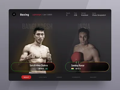 Boxing Match Hero Section Design boxing figma sports ufc ui design