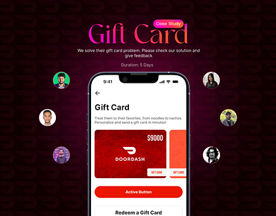 Case Study Doordash Gift Card - improving User interest adobe photoshop app design branding case study design figma mobile app redesign ui ui design ui ux ux web ui wireframe