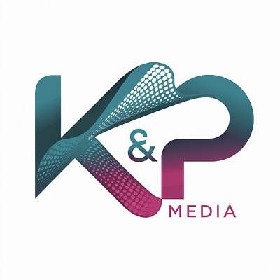 KP letter symbol logo design modern technology media internet