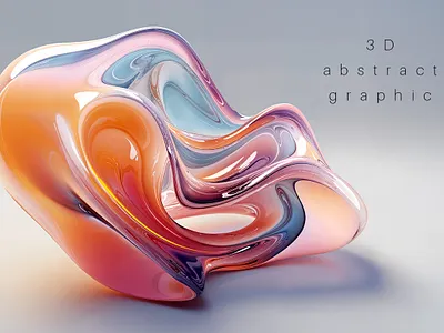 3D abstract glass object 3d abstract art background branding contemporary design glass glossy graphic graphic design illustration motion object organic shape swirl wave