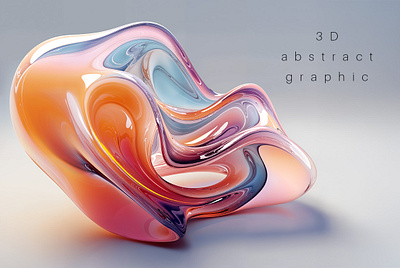 3D abstract glass object 3d abstract art background branding contemporary design glass glossy graphic graphic design illustration motion object organic shape swirl wave