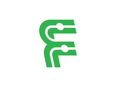 Green Letter F Technology (Logo For Sale) branding company design f graphic design green identity logo modern simple tech technology