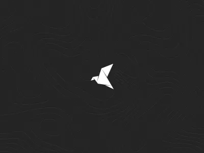 Logo bird black brand branding logo origami style vogel white