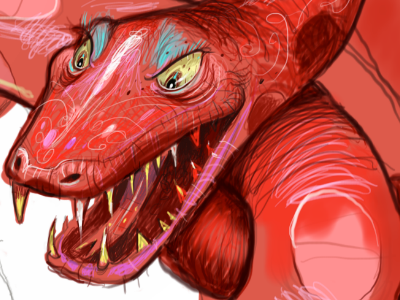 Snake Breath character design creepy danger illustration mouth red reptile scary sketch snake teeth