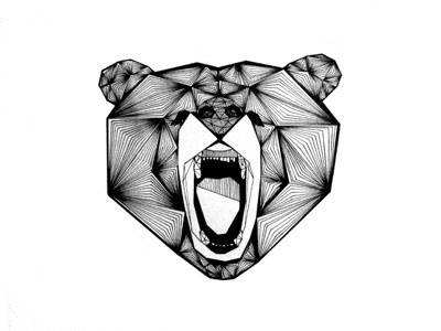 Ours scream animal handmade illustration sketch