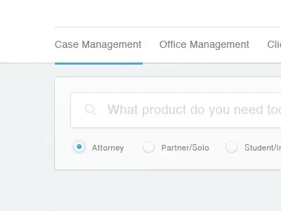 Product Search attorney clean homepage law minimal search simple students