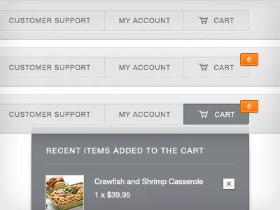 Shopping Cart Drop Down States button cart ecommerce magento navigation shopping