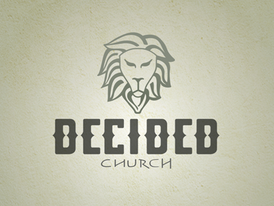 Decided Logo church decided gray green lion