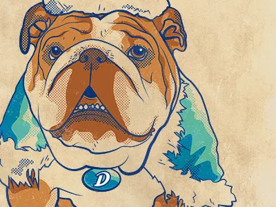 Porterhouse Poster WIP 4 bulldog color drake drawing illustration illustrator poster school screentone style university vector