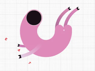 faceless pigs are flying pink