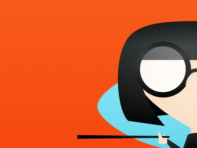 E. Mode character edna edna mode glasses illustration incredibles mid century modern pixar pixar times red vector