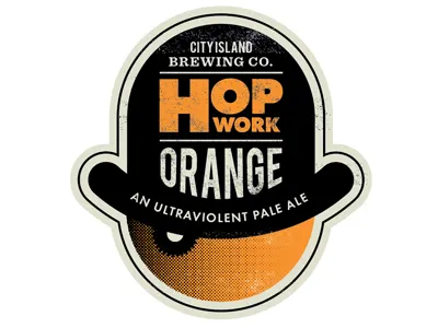 Hopwork Orange Pale Ale beer design illustration label packaging type