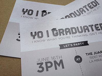 Personal Graduation Invitation bender invitation losttype monochromatic typography