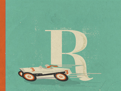 R Is For Vroom Vroom birthday car invite racecar son vintage