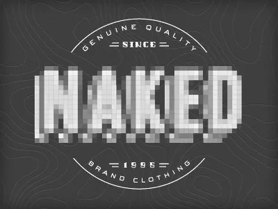 NAKED adam trageser brand censored clothing design just for fun logo mark naked pixelated