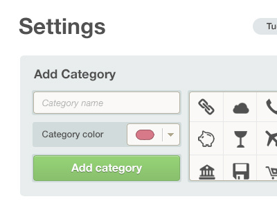 The Budgetry - Categories categories financial interface web application