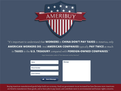 Ameribuy Landing Page contact form landing page logo design typography web design