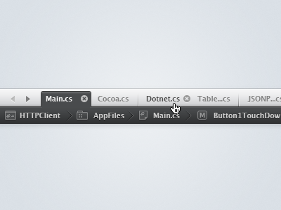 Example of Tab & Breadcrumb