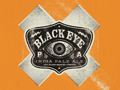 Black EYE PA (heh, get it?) beer design label packaging type