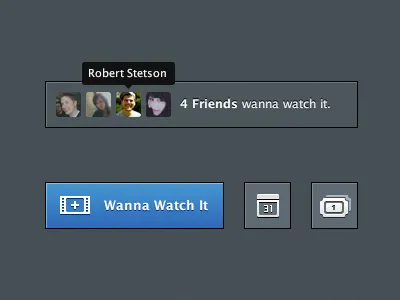 Player Toolbar button calendar charcoal gray ticket toolbar