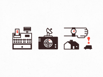 Order. Track. Deliver. cash register delivery icons illustration radar tracking vector web