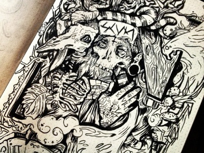 Sharpie posters from sketchbook concert posters detail illustration punk sharpie skulls