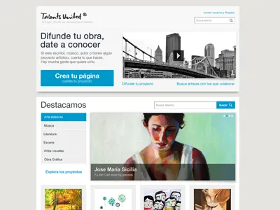 Talents United art design interaction talents user experience ux web