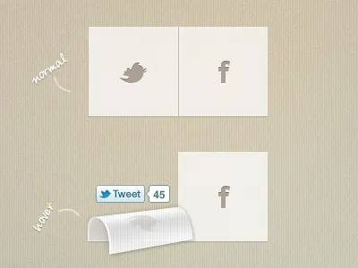 Social Concept button curl facebook peal social tanveer tweet twitter ui