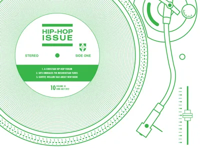 Towers magazine cover futura condensed helvetica hip hop line art old school one color publication rap seminary student swiss 721 technics turntable university