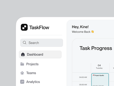 TaskFlow Dashboard Design dashboard design dashbopard ui webdesign