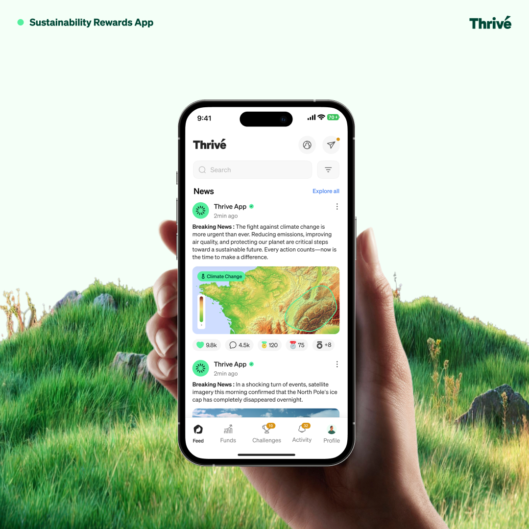 Thrive app design branding eco friendly living graphic design logo reward app susta ui ui design webdesign