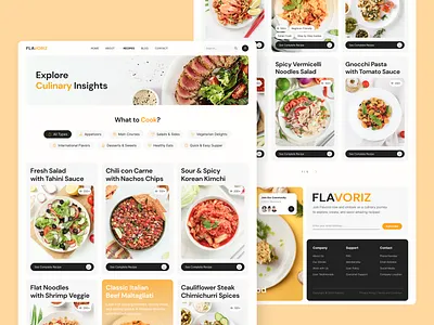 Flavoriz – Food Recipes Website Framer cooking template food blog design food website framer design framer template no code development no code solutions recipe platform recipe website recipes template responsive web design ui inspiration ui showcase ui trends website template