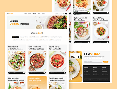 Flavoriz – Food Recipes Website Framer cooking template food blog design food website framer design framer template no code development no code solutions recipe platform recipe website recipes template responsive web design ui inspiration ui showcase ui trends website template