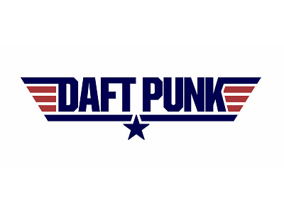 Daft Punk (Top Gun Logo Parody) 80s brand daft daft punk electronic goose logo maverick parody art punk retro top gun